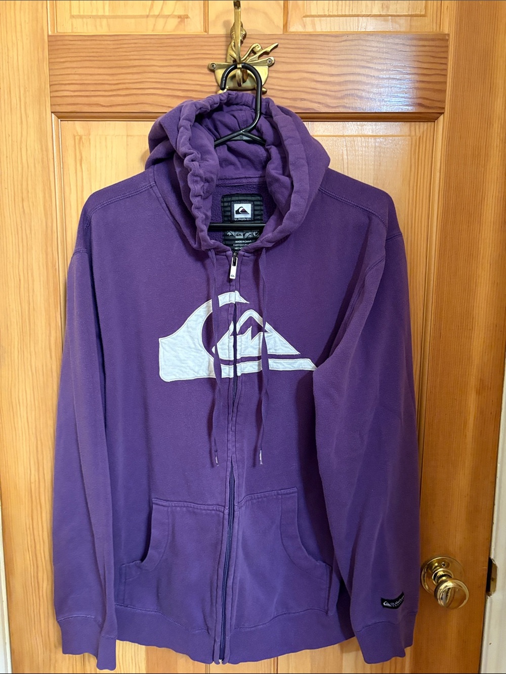 Quiksilver Purple Full-Zip Hoodie with White Logo